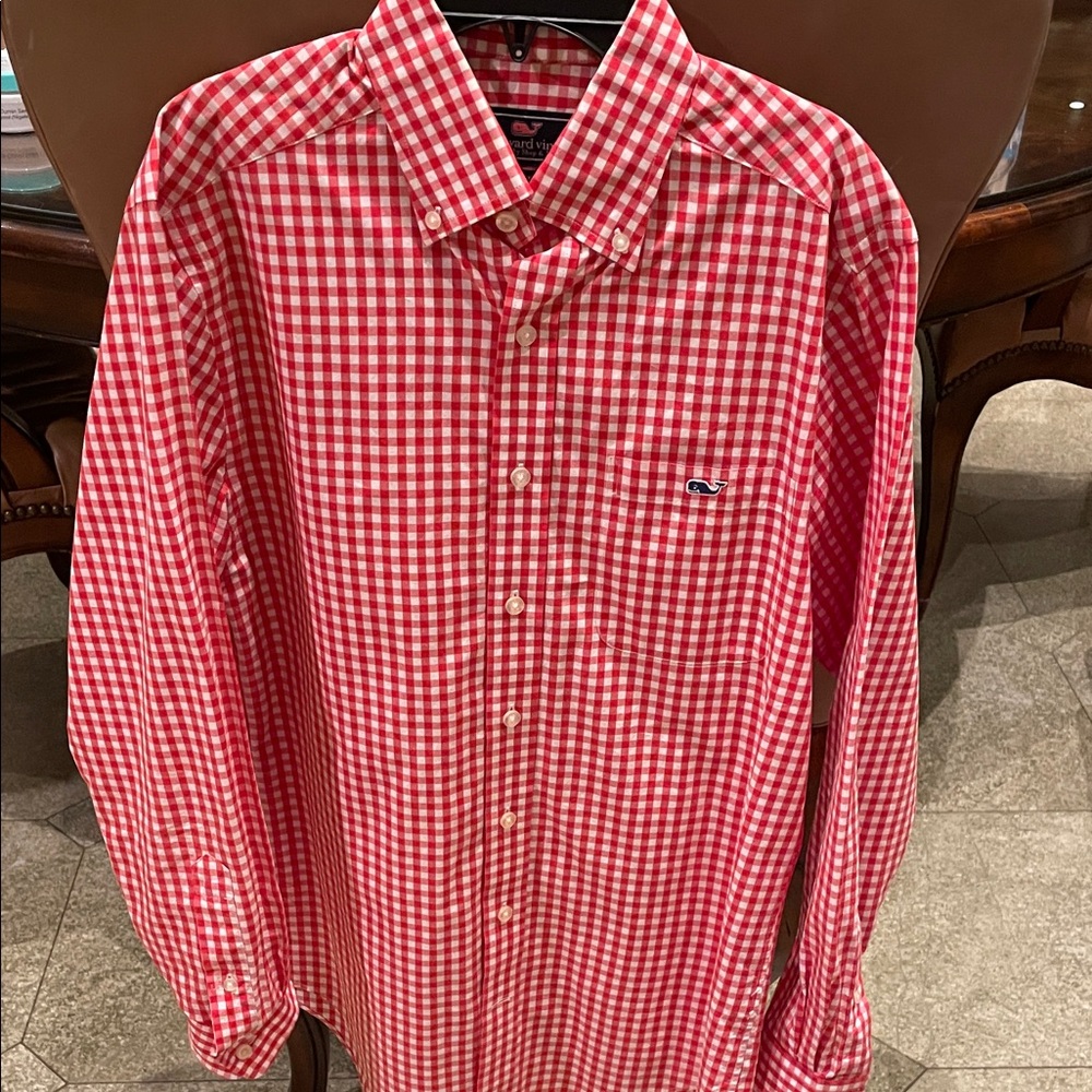 Vineyard Vines Red Checkered Men's Shirt
